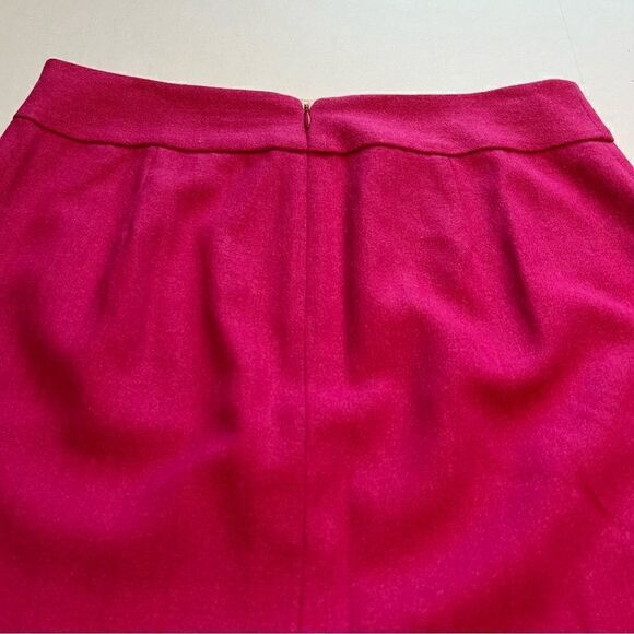 Vintage J Crew Pencil Skirt Size 4 Back Zip, Wool Blend, Fuchsia - Picture 6 of 9